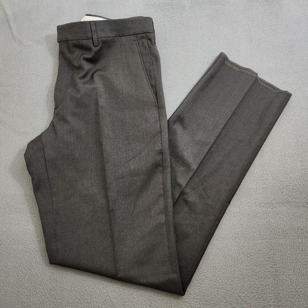 Patrick James Men 38 Black Wool Tollegno 1900 Super 100s Unhem Dress Pants NWT